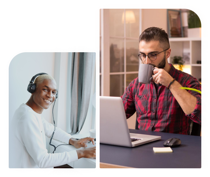 Woman with headset